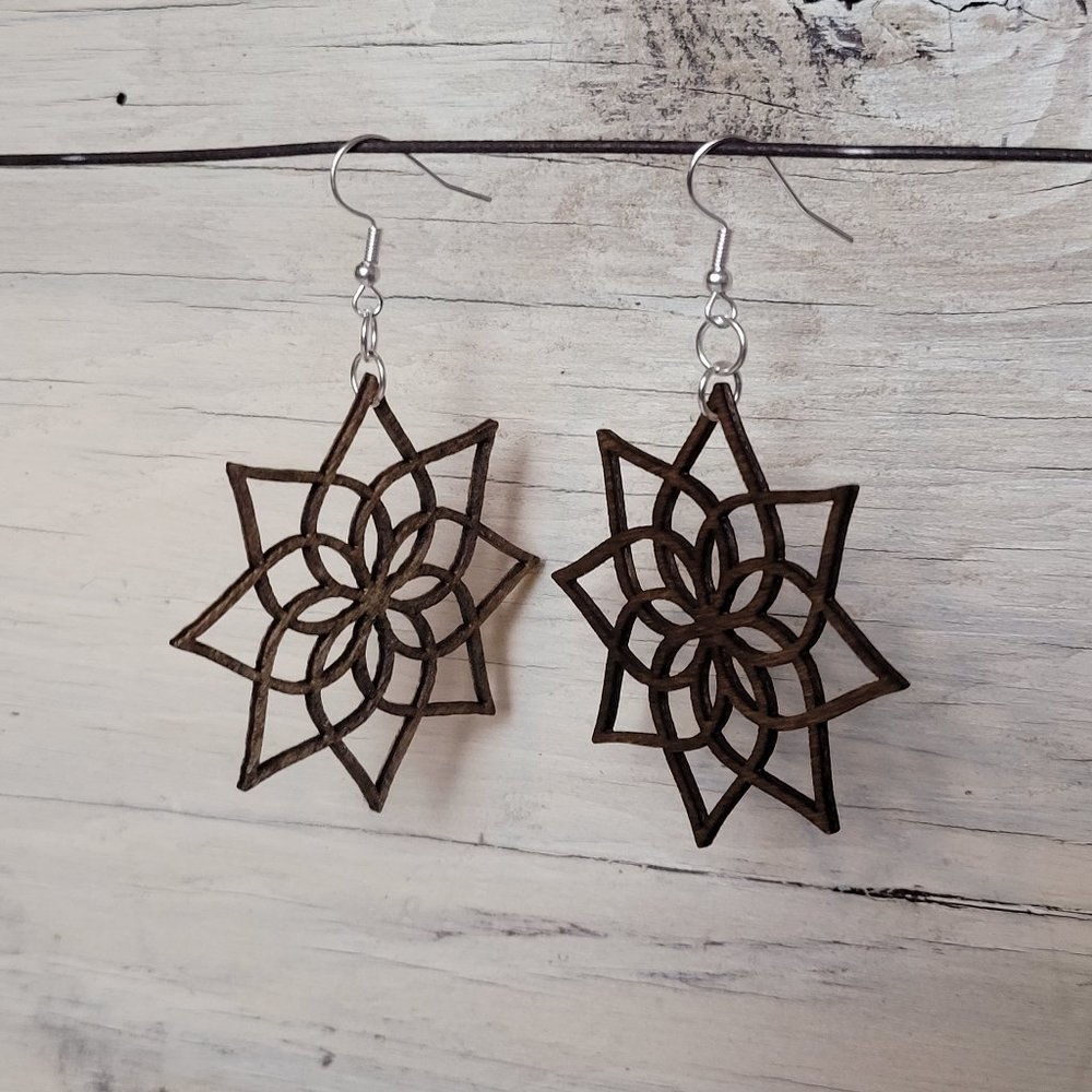 Wood Earrings - Light Brown Whispy Earrings